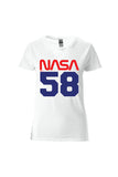 NASA EST. 58 - RD WHT BLU - Ladies Tee