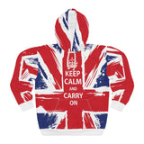 KEEP CALM AND CARRY ON  - AOP Unisex Pullover Hoodie