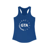 GTA - ÁREA GRANDE DE TORONTO - WH - Camiseta sin mangas con espalda cruzada ideal para mujer 