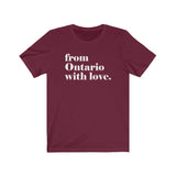 FROM ONTARIO WITH LOVE MEN/UNISEX T-SHIRT