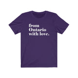 FROM ONTARIO WITH LOVE MEN/UNISEX T-SHIRT