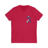 HAITI STRONG - RIBBON - Unisex Jersey Short Sleeve V-Neck Tee